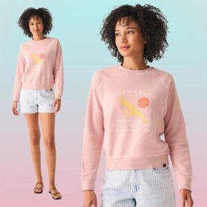 faherty • beach organic cotton blend reverse fleece sweatshirt m